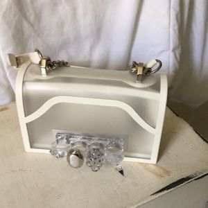 Alexander McQueen mini transparent jeweled knuckle satchel